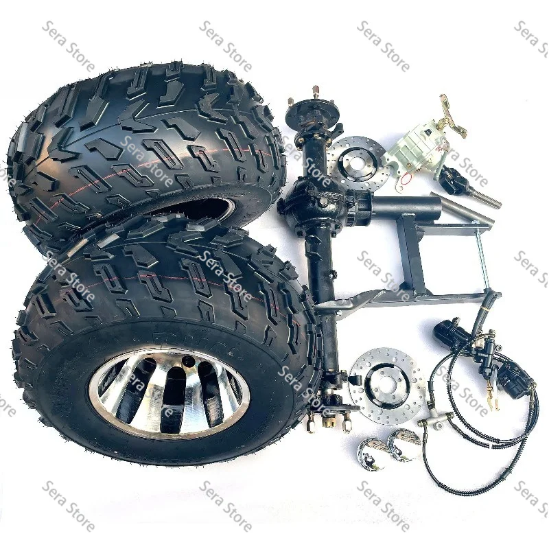 Modified three-wheeled four-wheeled motorcycle go-kart beach car shaft drive rear axle differential rear axle 10-inch tire