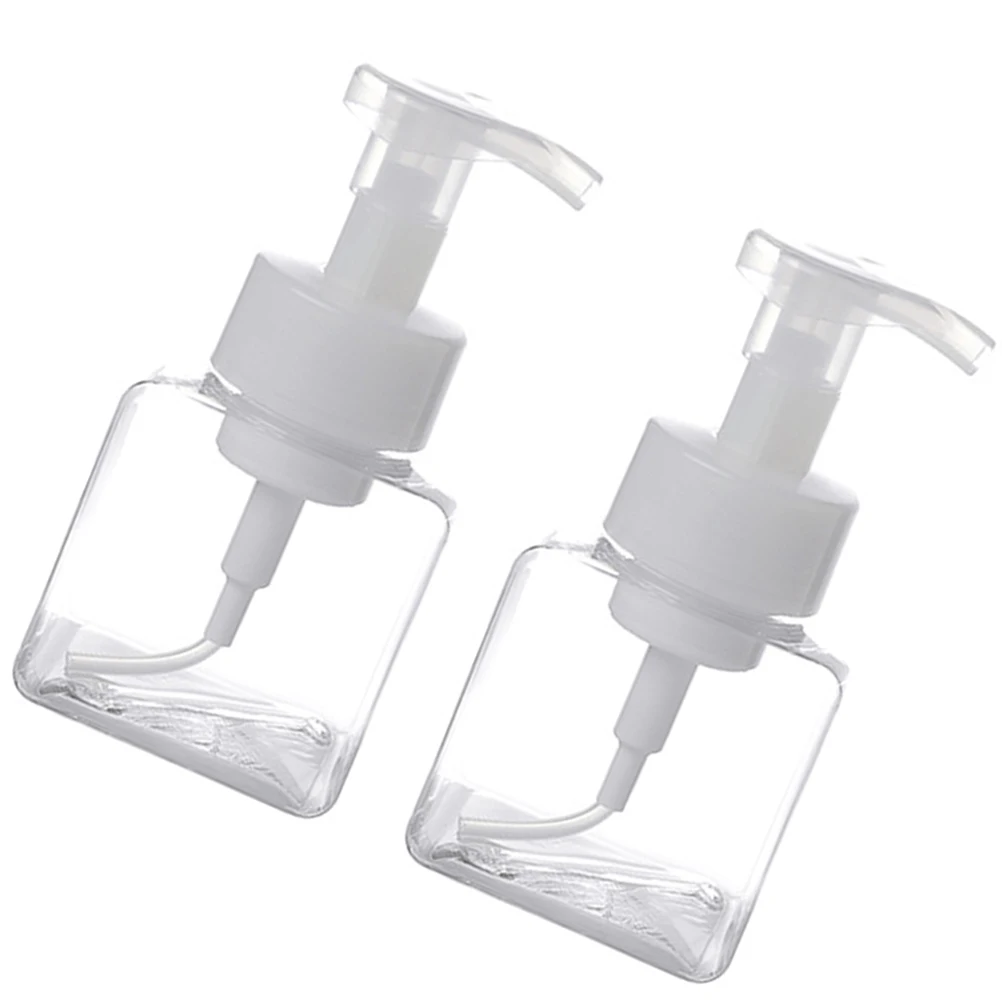 قطعتان من زجاجات لوشن توزيع مضخة الزجاجات اللامعة مع صانع فقاعات كريمة رغوية وشامبو فارغ بحجم مناسب للسفر #4