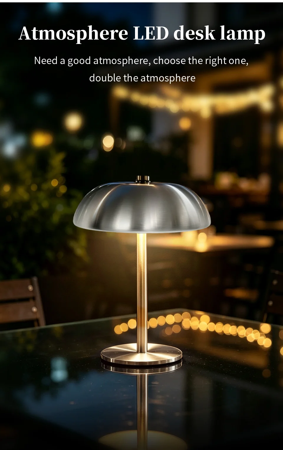 Cordless Mushroom Table Lamp Touch Control Dimmable LED Desk Light Rechargeable Bedroom Night Light Home Decor Gift