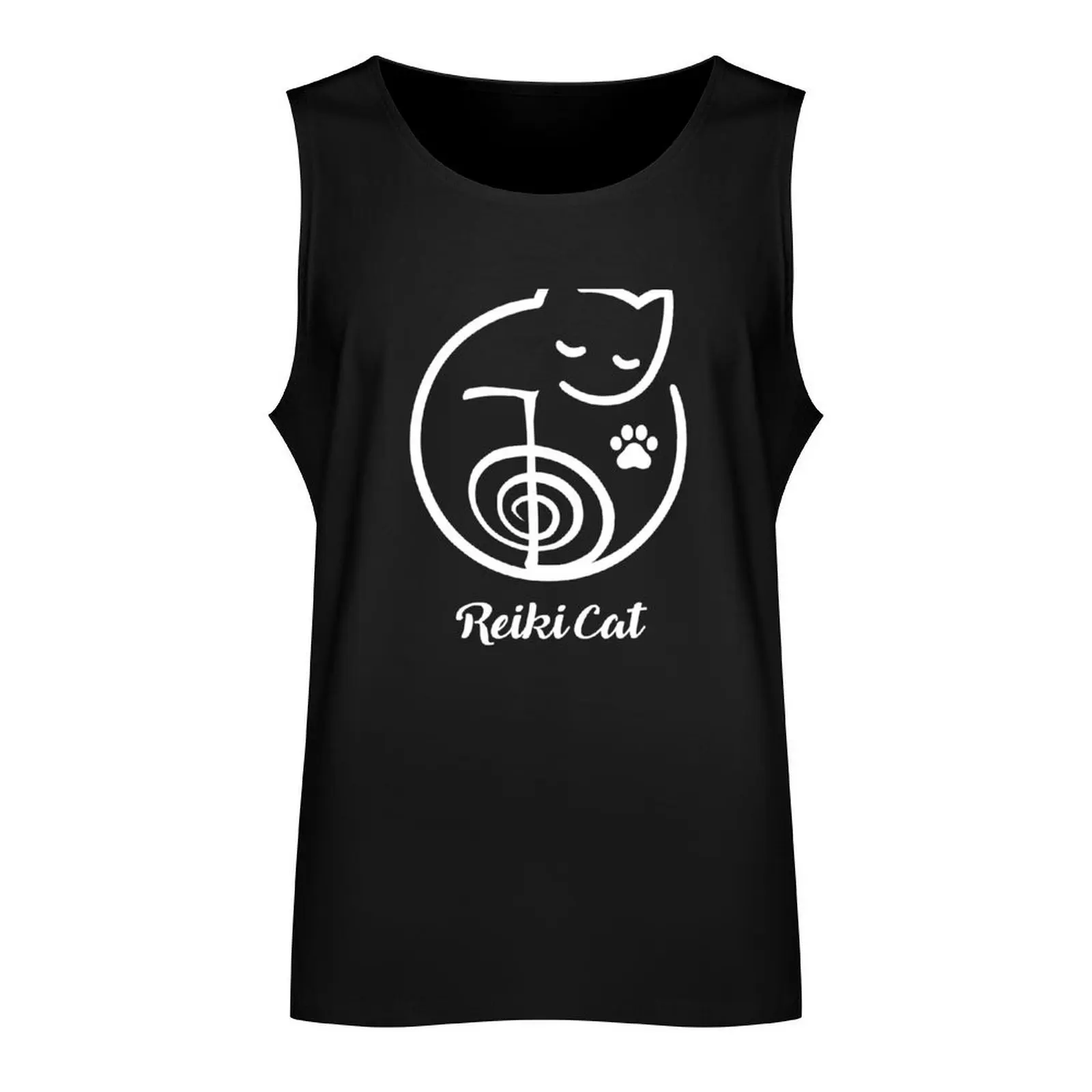 Reiki Cat Tank Top summer clothes man 2024 Men's gym t-shirt