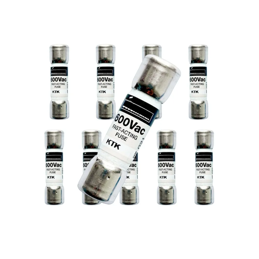 KTK-10 Fast Acting Cartridge Fuse, 10A 600V, 【10-Pack】OEM