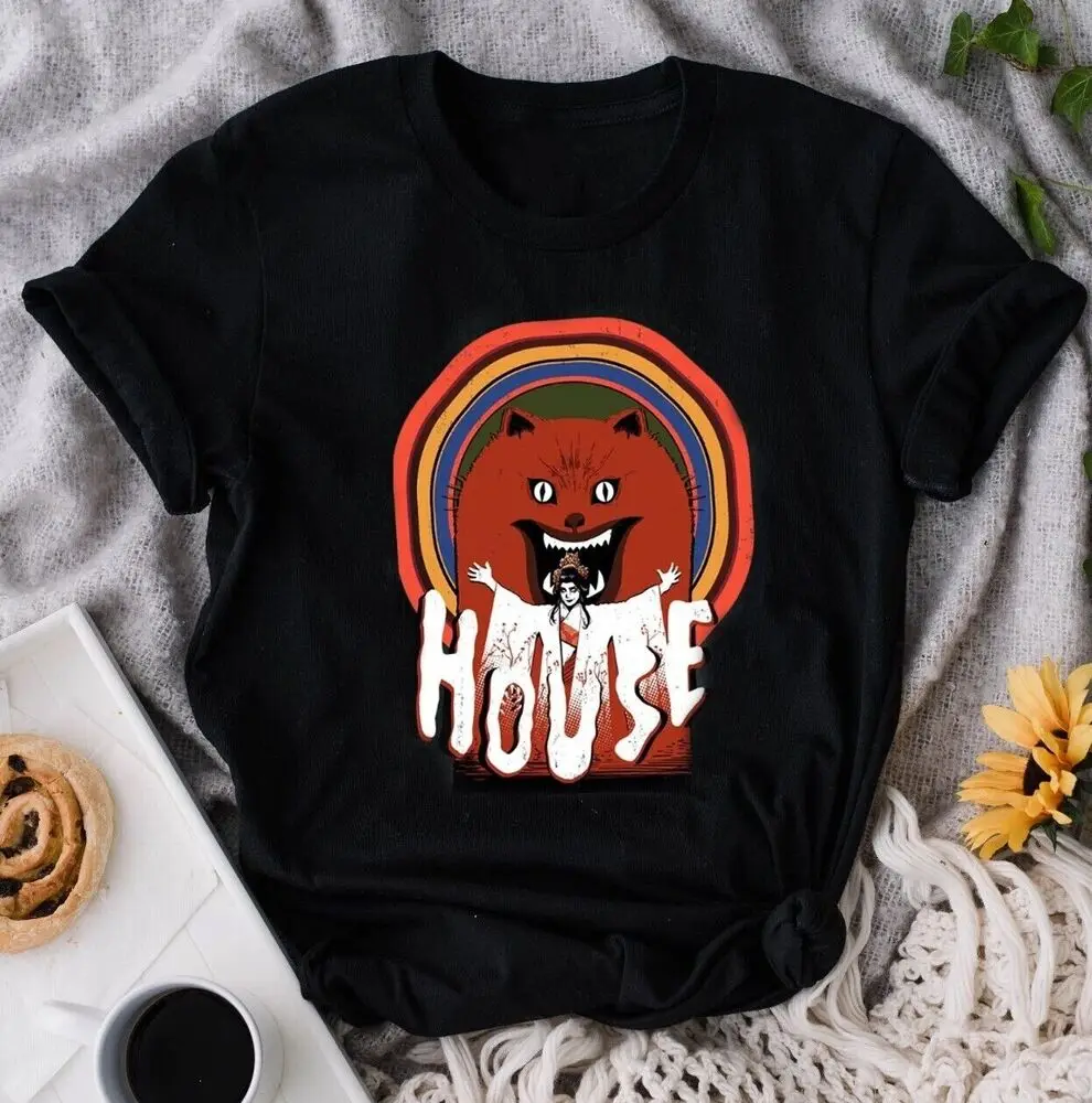 

Hausu House Japanese Horror Movie 1977 Illustration Retro Gift Men Women T-shirt Unisex T-shirts brand vintage