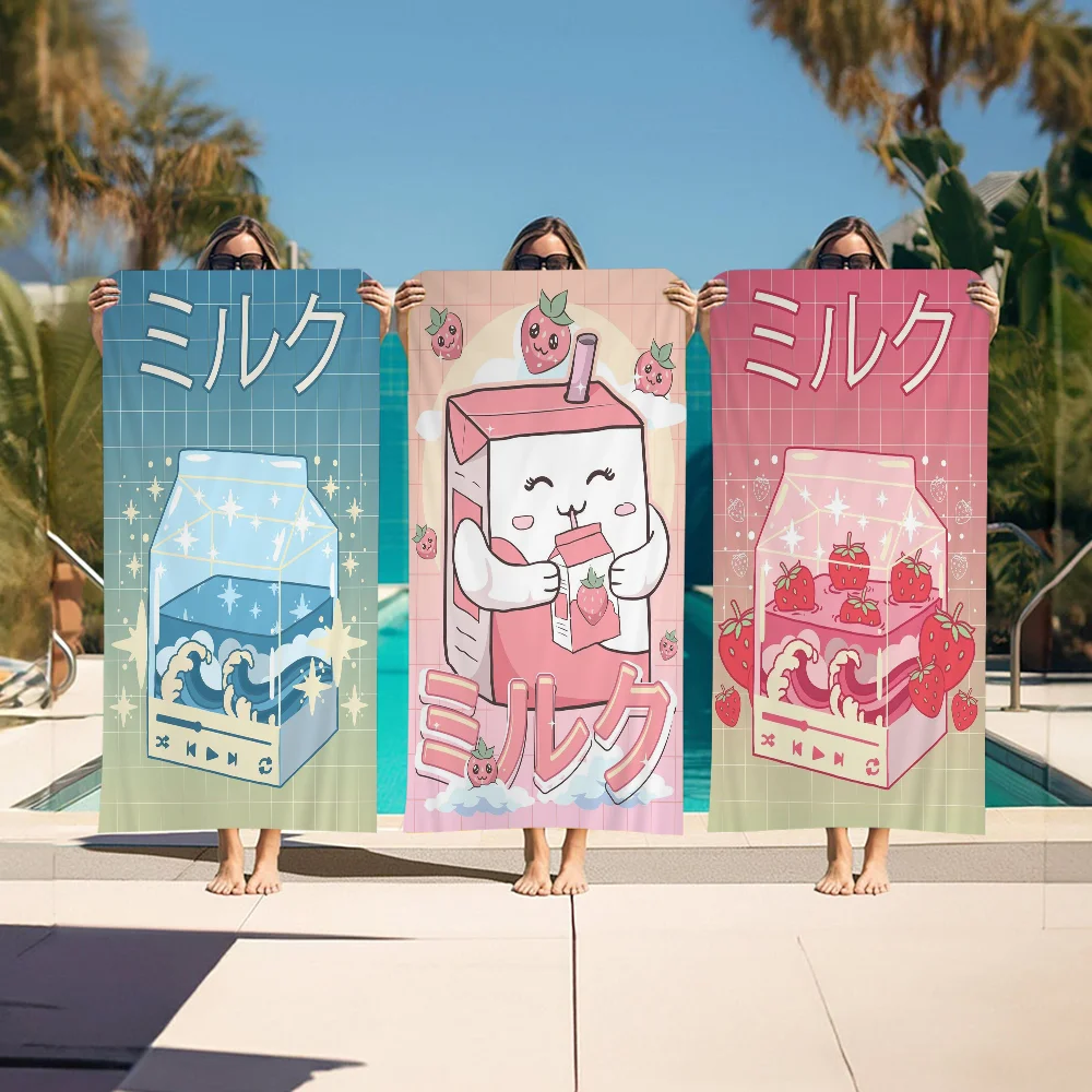 

Japanese Kawaii Cuisine Drink Microfiber Beach Towel Absorbent Quick Dry Soft Yoga Swimming Resort Mountain Climbing Towel