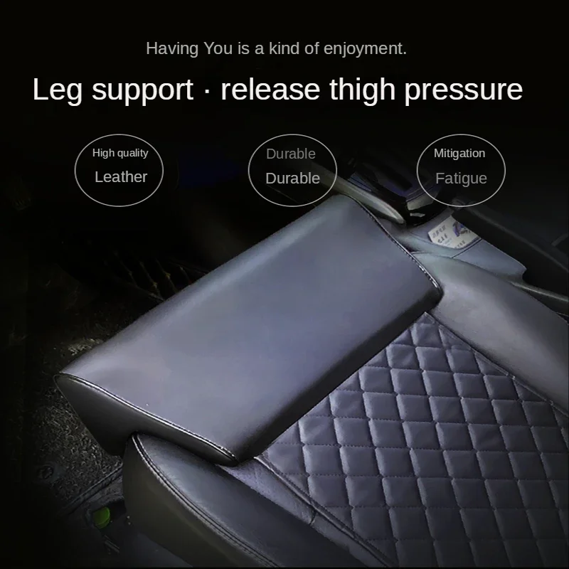 

Leather Car Seat Leg Extension Auto Seat Extender Cushion Leg Support Pillow Knee Pad Long-Distance Driving Driver Protector Mat