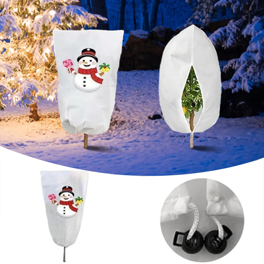 Plant Cover Set Frost Protection Breathable Cotton Drawstring 4 Pcs 60x80 Cm Plus 120x180 Cm For Trees Shrubs Hanging Baskets