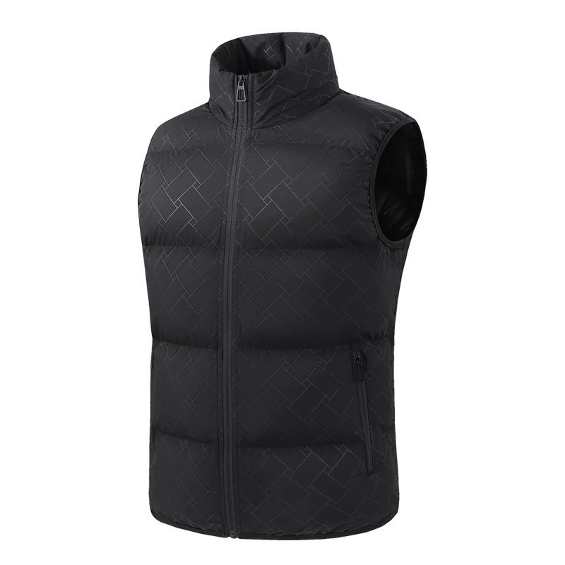 

Men's Lightweight Stand Collar Sleeveless Jacket Autumn Winter Thickened Down Cotton Vest Outdoor Waterproof Windproof Warm Vest