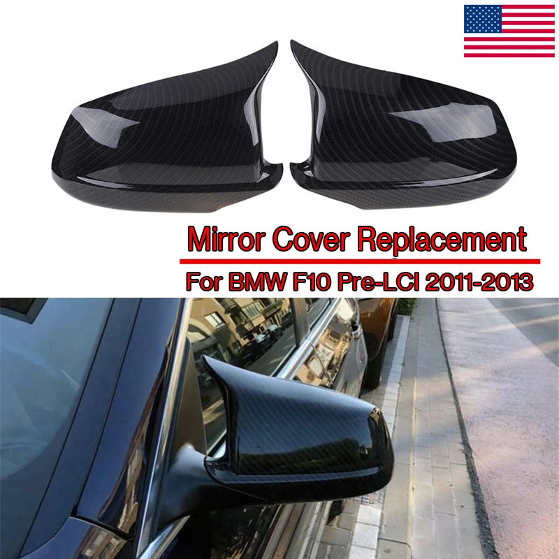 

Carbon Fiber Rearview Mirror Cover Side Wing Rear View Cap Fit For BMW 5 Series F10 F11 F18 Pre-LCI 2010-2013 Car Accessories