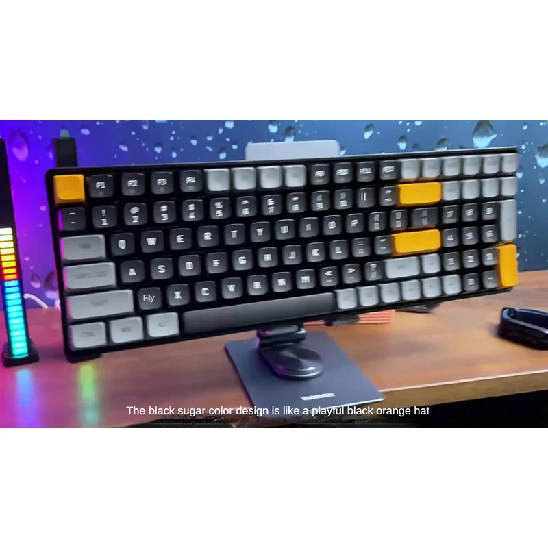 

Wireless Mechanical Keyboard For Office And Gaming With Yellow And Blue Switches Wired And Compatible With Dual Color Keycaps