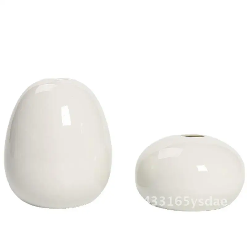 

Modern European Style Ceramic Vase Small Fresh White Dried Flower Insert Handmade Home Decor Artistic Ornaments for Living Room