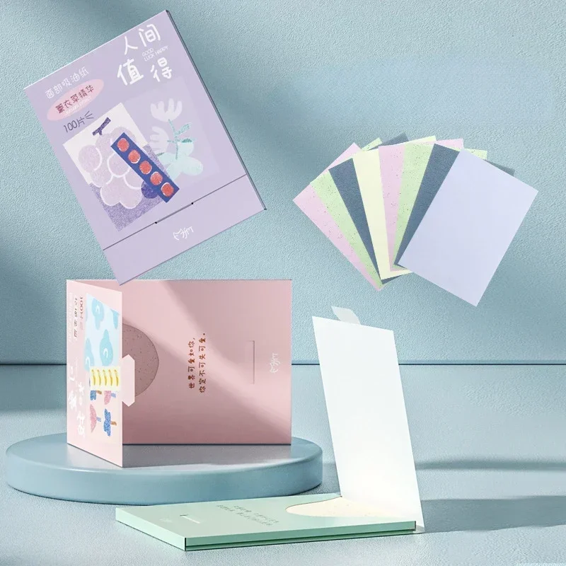 100pcs/set Portable Facial Oil Blotting Paper Matte Face Wipes Oil Control Face Cleaning Oil-absorbing Makeup Tools Accessories