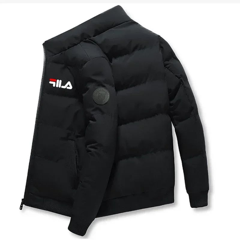 Nova Jaqueta Curta Masculina Outono Inverno 2026, Casaco Acolchoado de Algodão com Zíper e Gola Alta, Moderno, Casual para Exterior, Quente e Leve