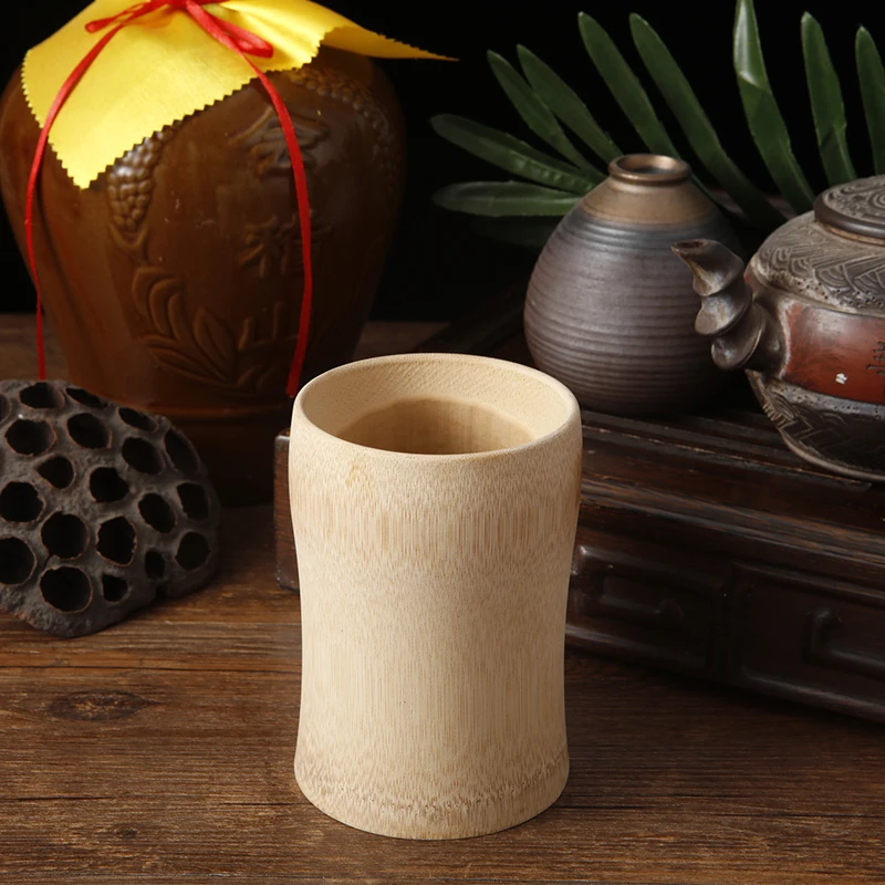 1PCS Japanese Sake Cup Natural Bamboo Teacups Chinese Wooden Water Cup for Tea Wine Coffee Juice Drinking Mug Handmade