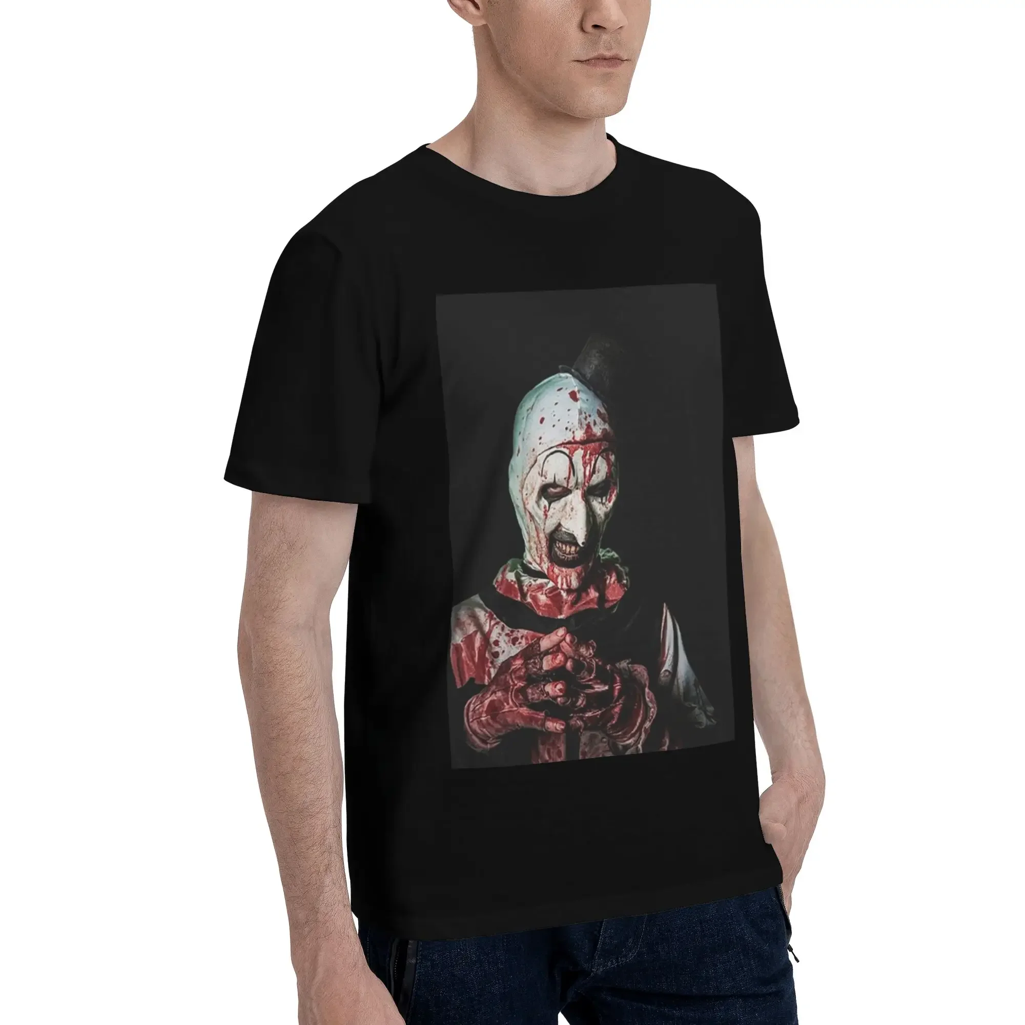 Halloween Clown Horror Movie Terrifier (8) Men T-Shirt Oversized T Shirts Men's Round Neck Cotton Tees Short Summer Male