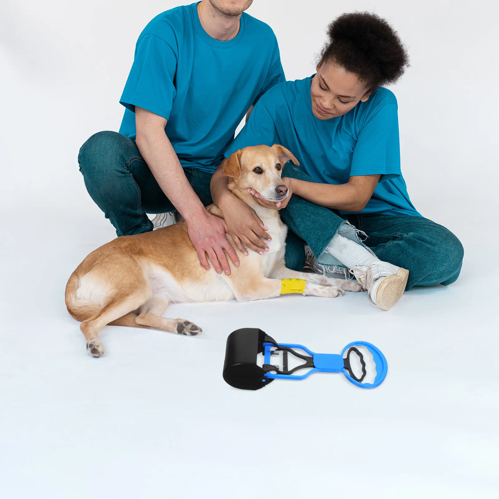 

Pet Poop Pickup Tool Abs Plastic Blue Lightweight Durable Washable Strong Spring Clip For Dog Cat Waste Outdoor Park