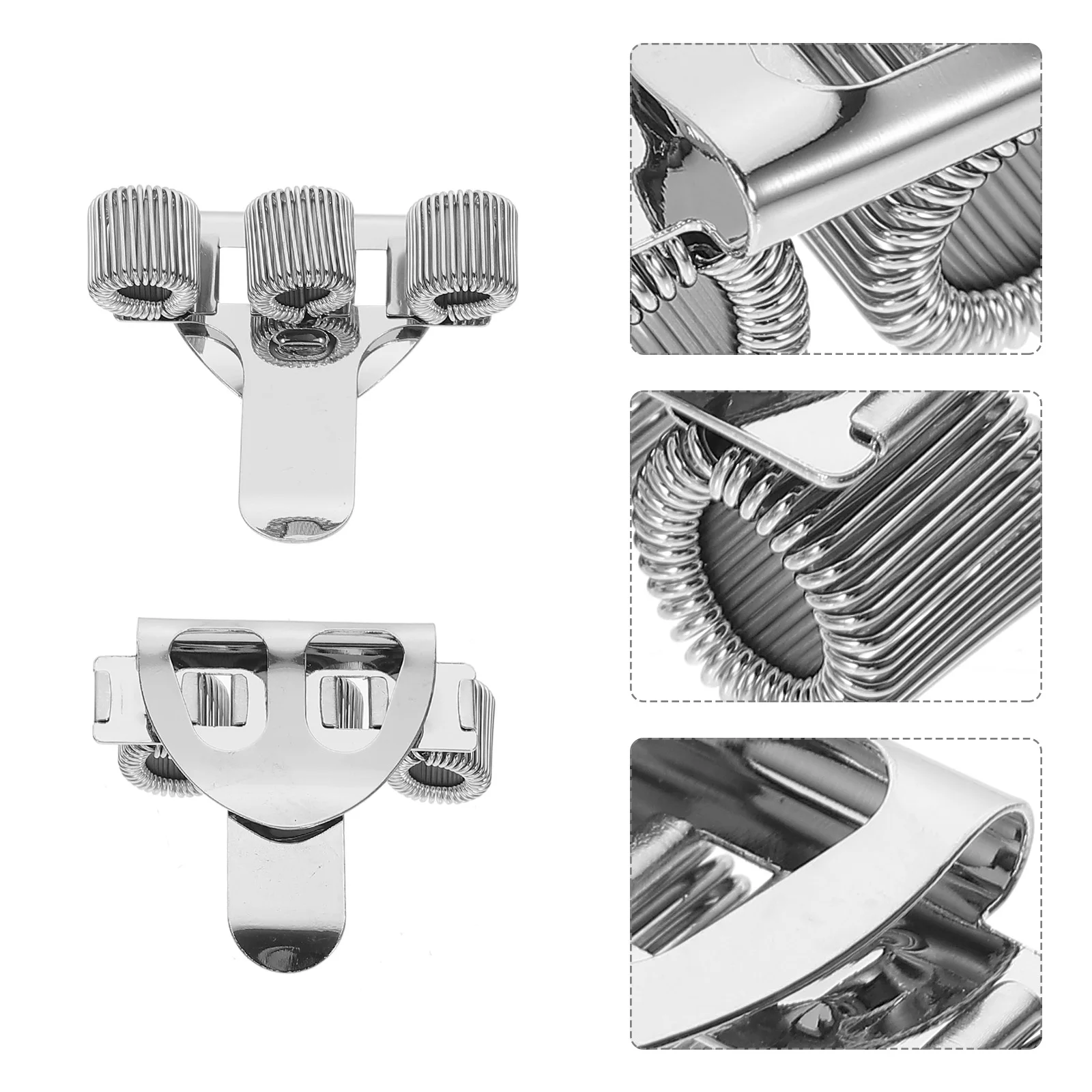 

10pcs Metal Pen Holders Triple Hole Spring Design Pocket Clips For Binder Clipboard Pencil Storage Teachers Nurses Students Pen