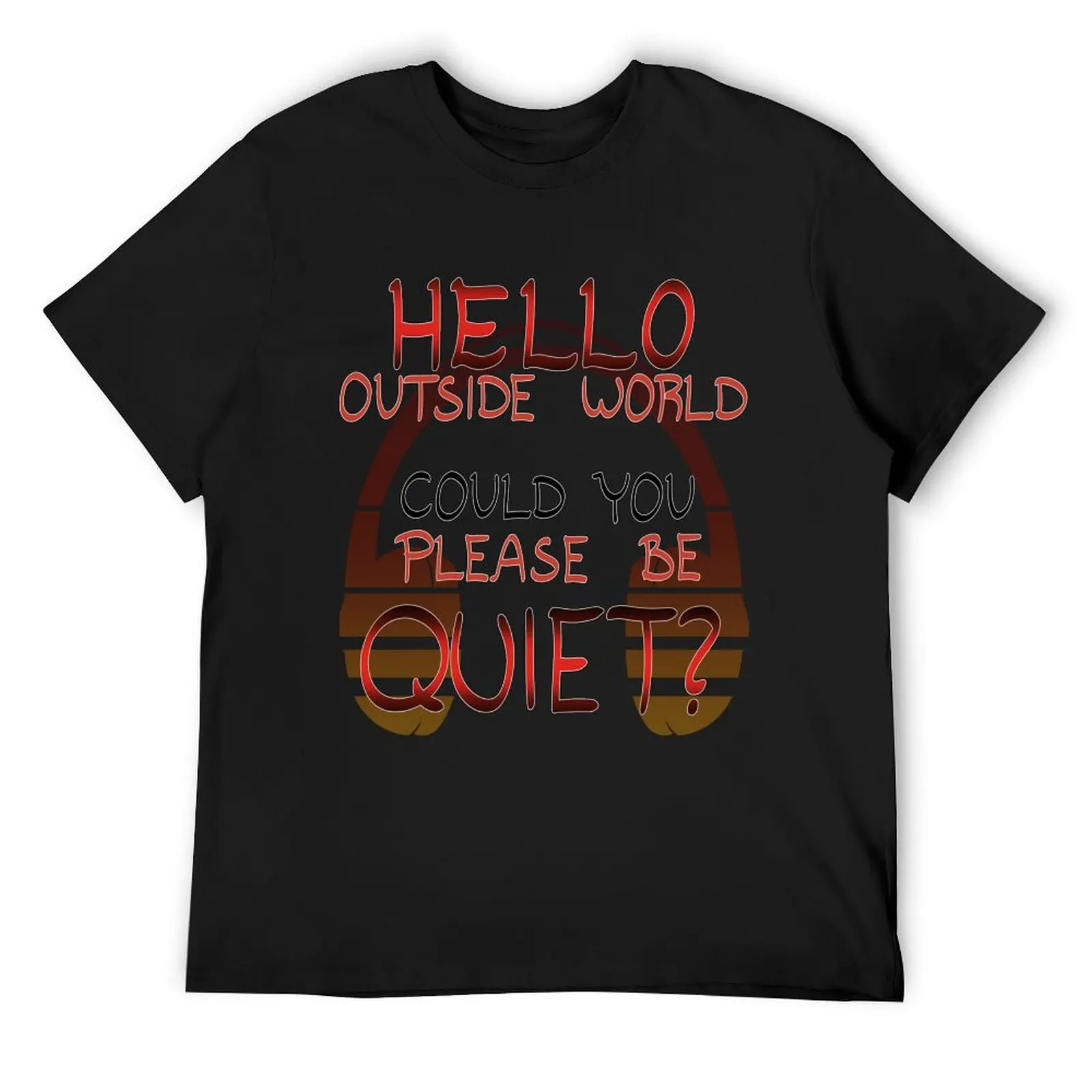 Футболка Hello Outside World, дизайнерские рубашки, быстросохнущая одежда в стиле аниме, рубашки, мужская футболка с рисунком