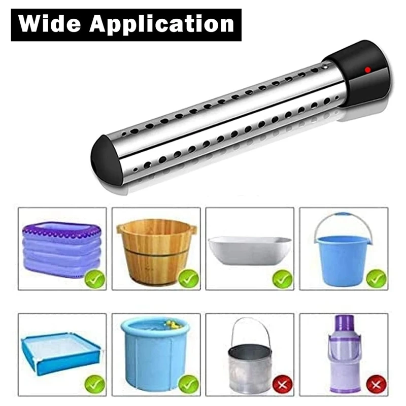 2500W Immersion Heater, Pool Heater Automatic Timer, Safe Pool Heating Immersion Heater, Perfect For Home Travel EU Plug