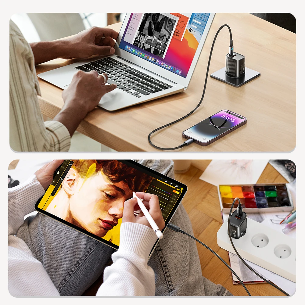 Toocki GaN USB C شاحن للسفر 30 واط المحمولة USB شحن سريع شحن سريع نوع C شاحن آيفون Xiaomi POCO UK/KR التوصيل #6