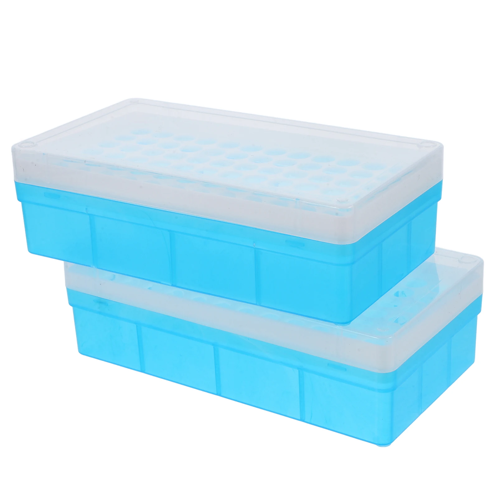 

2 Pcs Test Tubes Box Microcentrifuge Rack Polypropylene Stand Vial Blue Holder