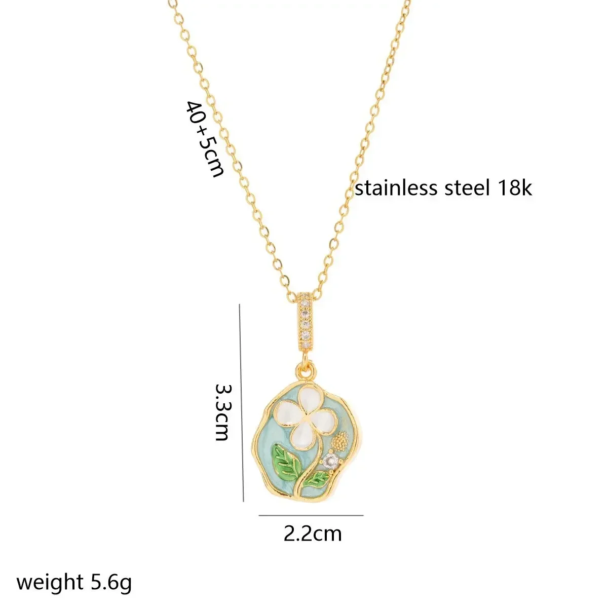 2025 الجديد قلادة على طراز اللوحة الزيتية لا تتلاشى. إنها فتاة جديدة وأنيقة مطلية بالذهب الحقيقي