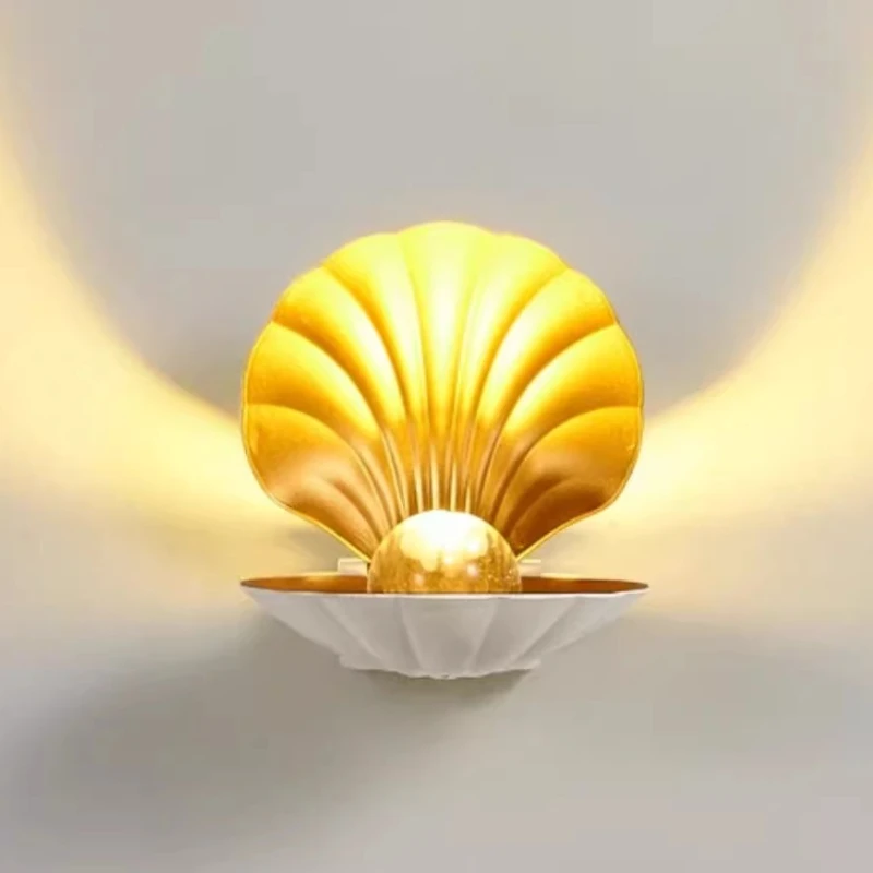 Outdoor Waterproof Shell Wall Lamps Creative Living Room Bedroom LED Sconces Corridor Guest Room Hotel Illumination Wall Lights