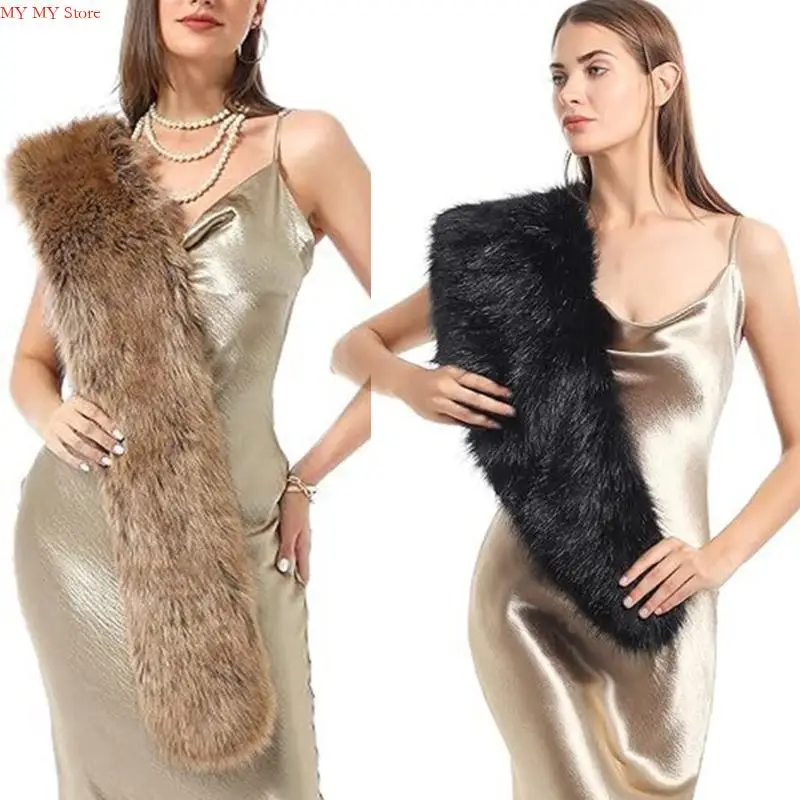 

N1HE Зимний плюш искусственный шарф шарф Шал