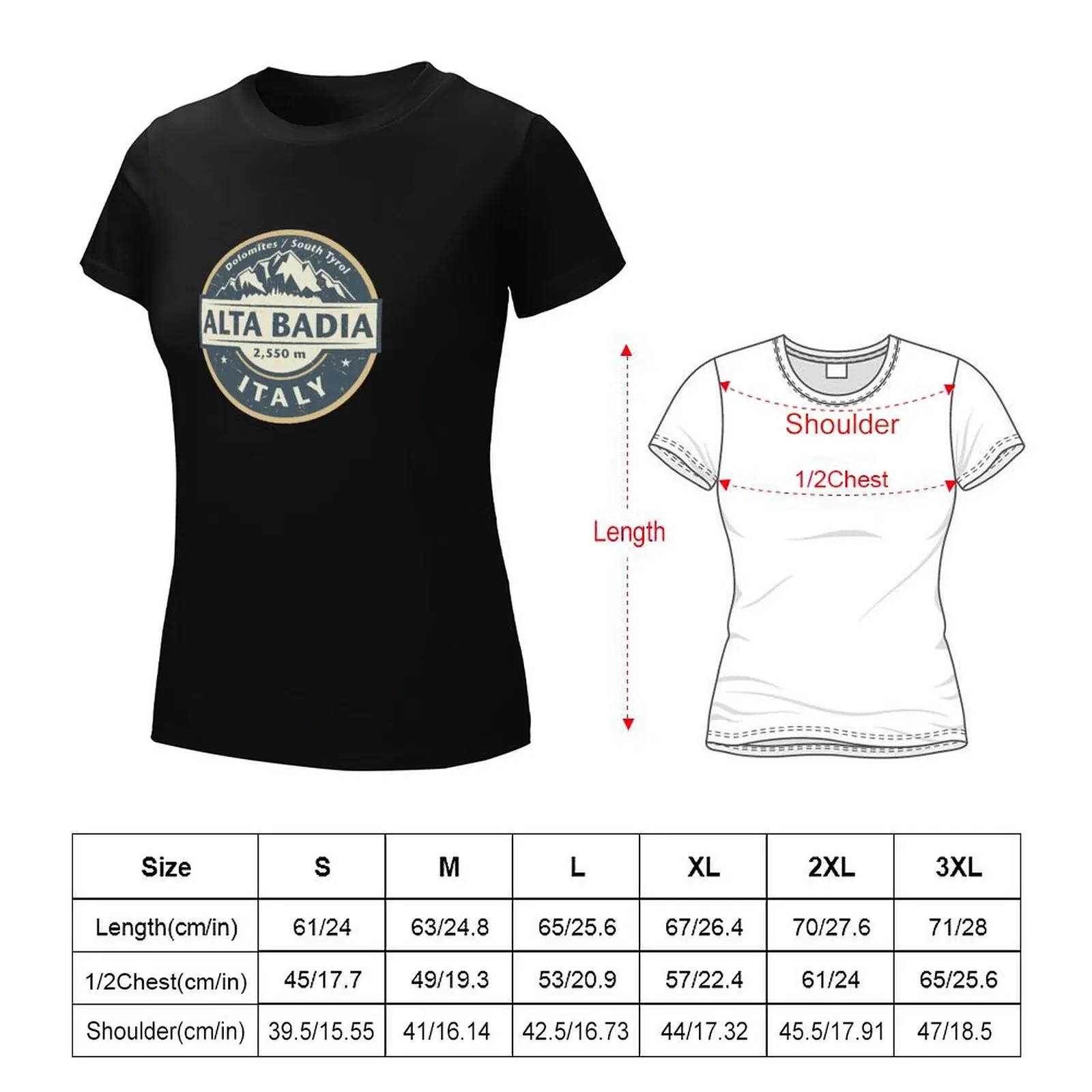 Nova edição t-shirt para mulheres, camisas alt, roupas engraçadas, Za Badia, Itália