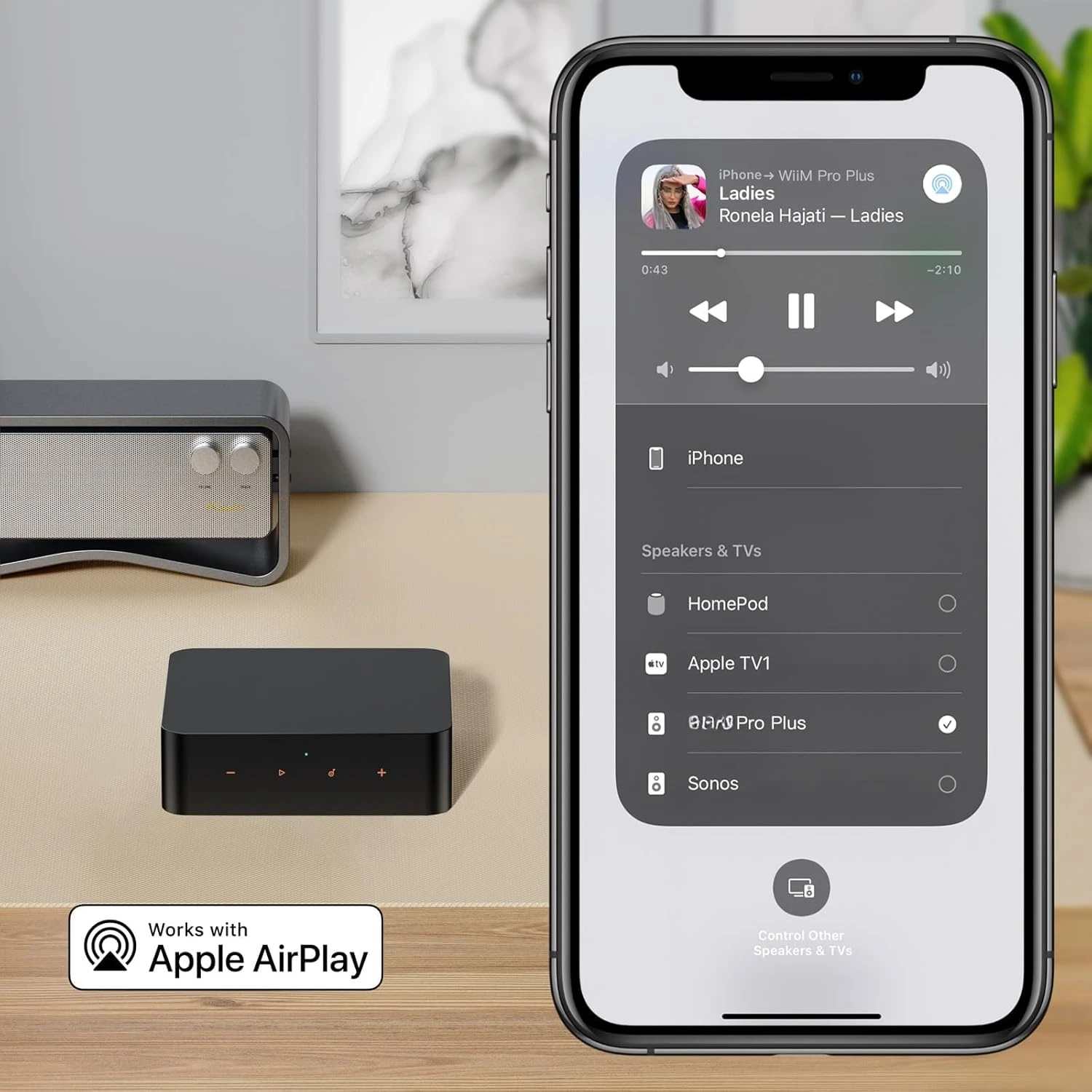 WiiM Pro Plus AirPlay 2-Empfänger, Chromecast Audio, Multiroom-Streamer mit Premium AKM DAC, Sprachfernbedienung, funktioniert mit Alexa/Siri