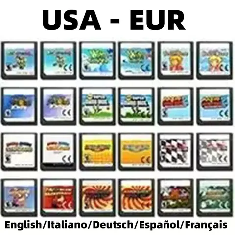 EUR Version Deutsch Ds spiele kassette videospiel konsolen karte super peach bros kart party ds yoshis insel pfirsich für nds 2ds 3ds