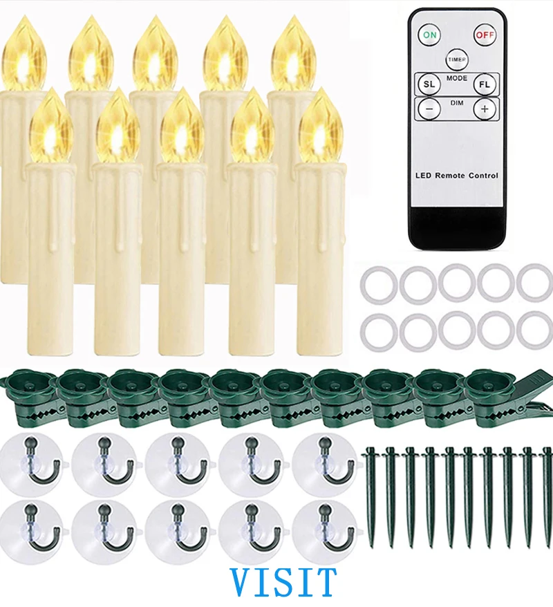 FPOO Flameless Candles Dinner Lighting Table Home Decoration Candle Light With Timer Remote Flickering Decorative Led Taper Lamp