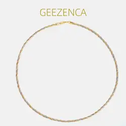 Italian 925 Sterling Silver Three Color 1.3mm Gold Plated Thread Weave Choker Necklaces Fine Jewelry Women Trendy Gift Necklace