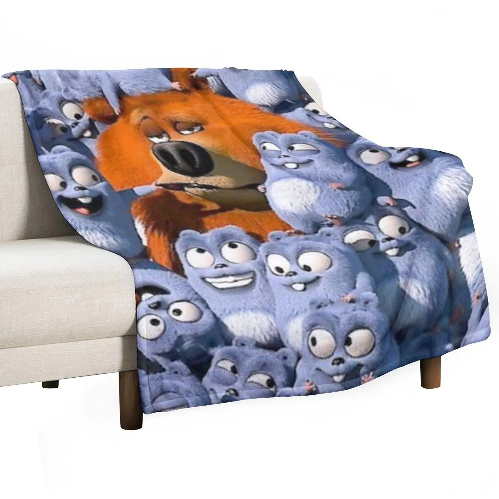 Grizzly and Lemmings Throw Blanket for winter Cute for babies Luxury Thicken Beach Heavy Blankets