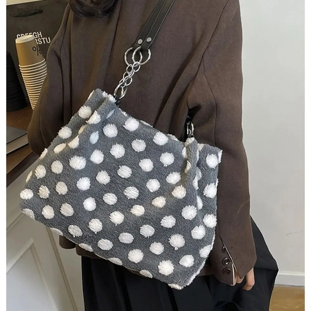 

Cartoon Dot Shoulder Bag Women's 2025 Autumn New Fashion Retro Niche Cute Lazy Style Large Capcity Casual Female Handbag