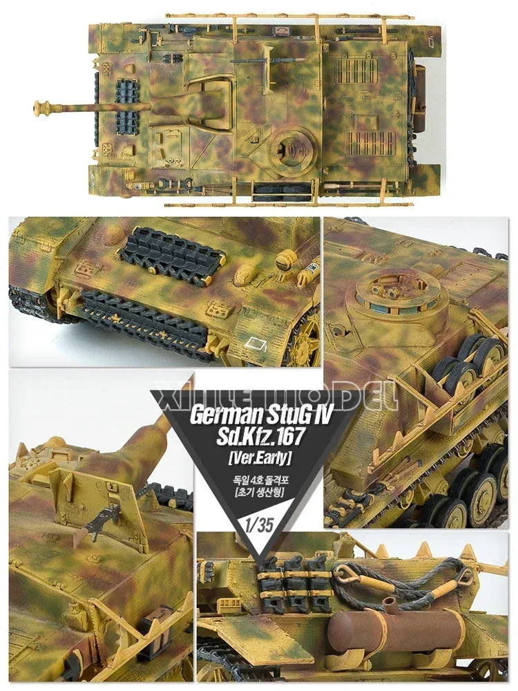 Academia 1/72 13522 StuG IV Sd. Kfz.167 Kit de modelo de escala de tanque de versão inicial