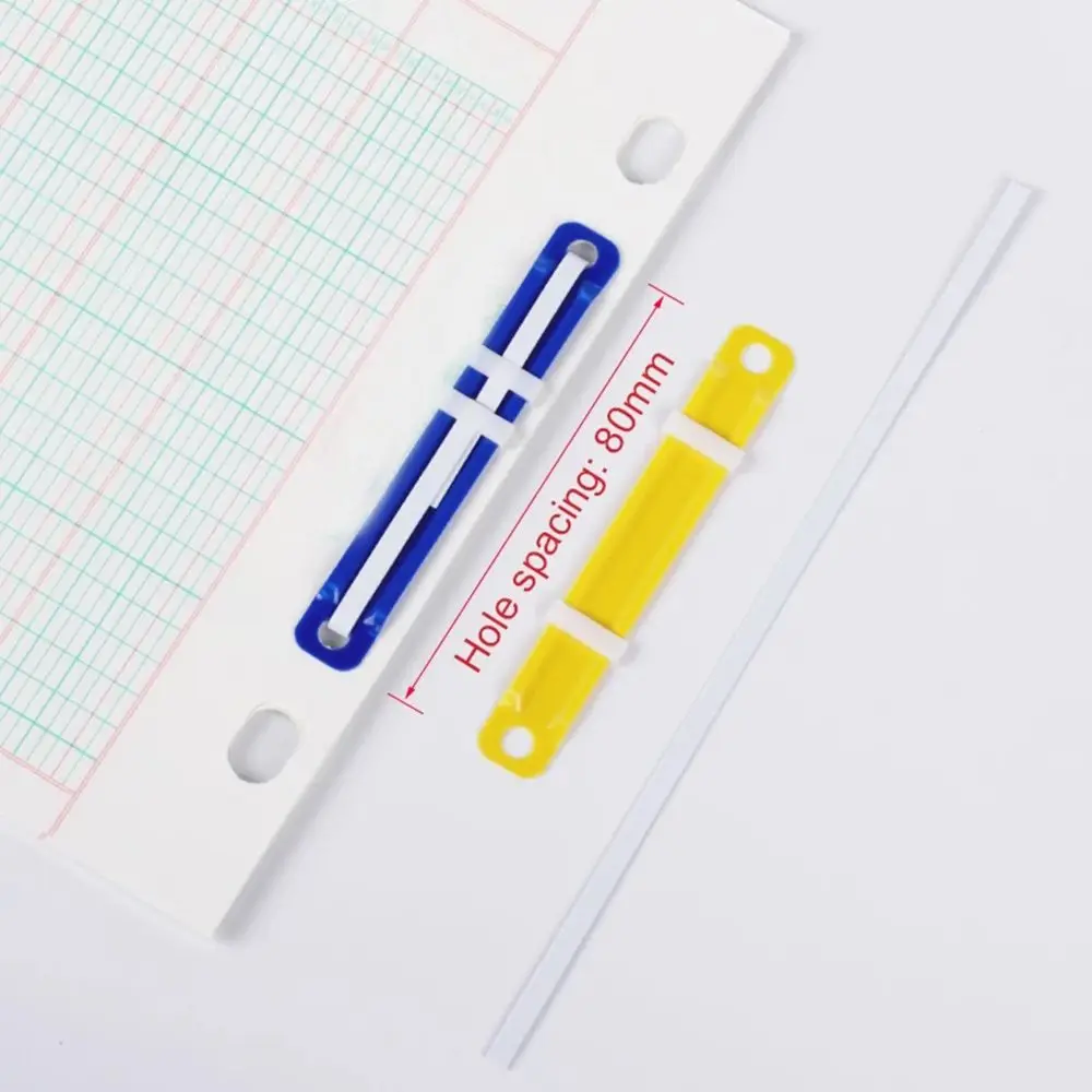 50pcs/Set Two-Hole Notebook Binding Hoops Notepad Document Fasteners Hinged Rings Binding Clip Loose-leaf File Folder