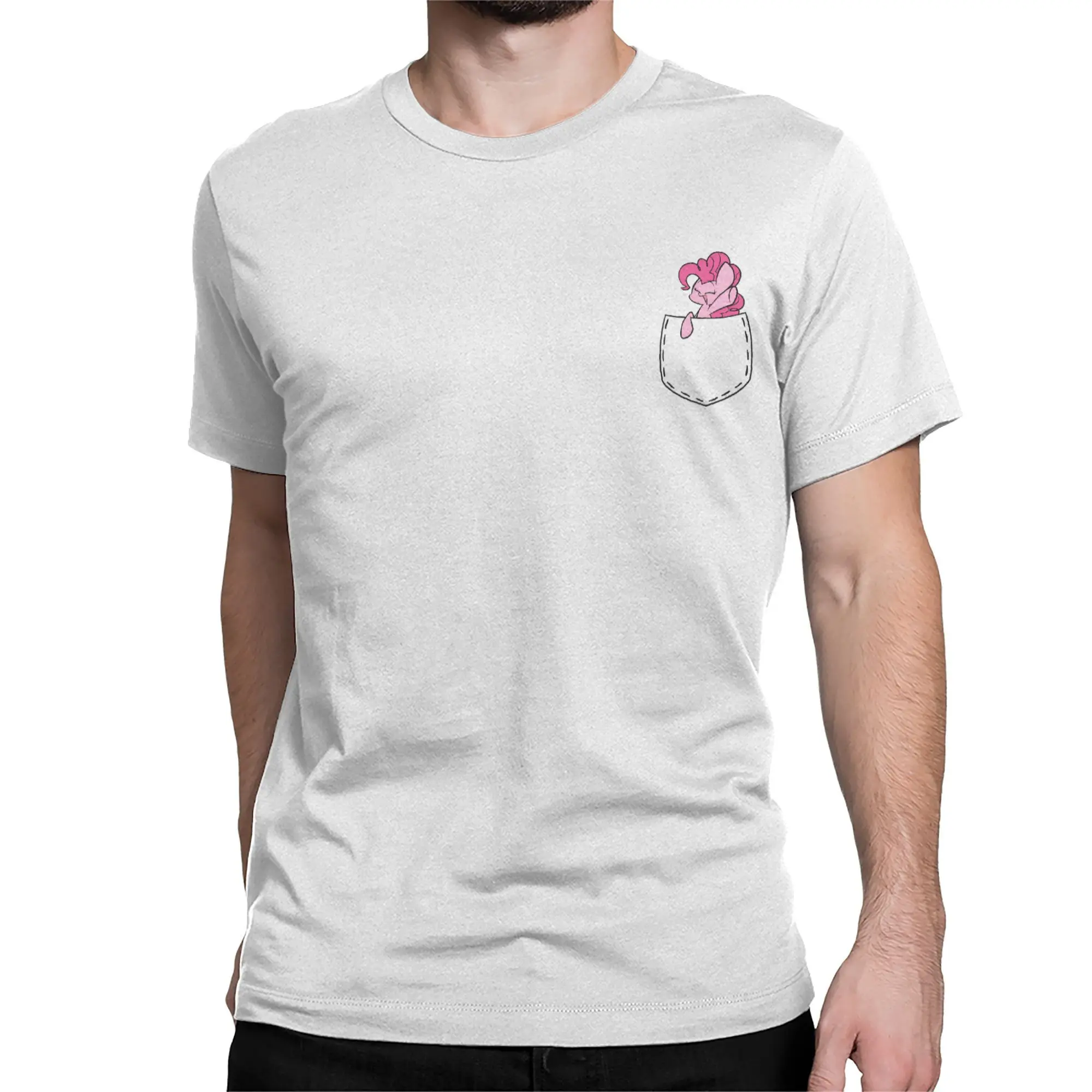 Men Women's T-Shirt Pinkie Pie in a Pocket 100% Cotton Tee Shirt Ponies friendship is magic T Shirt Round Neck Clothing Summer