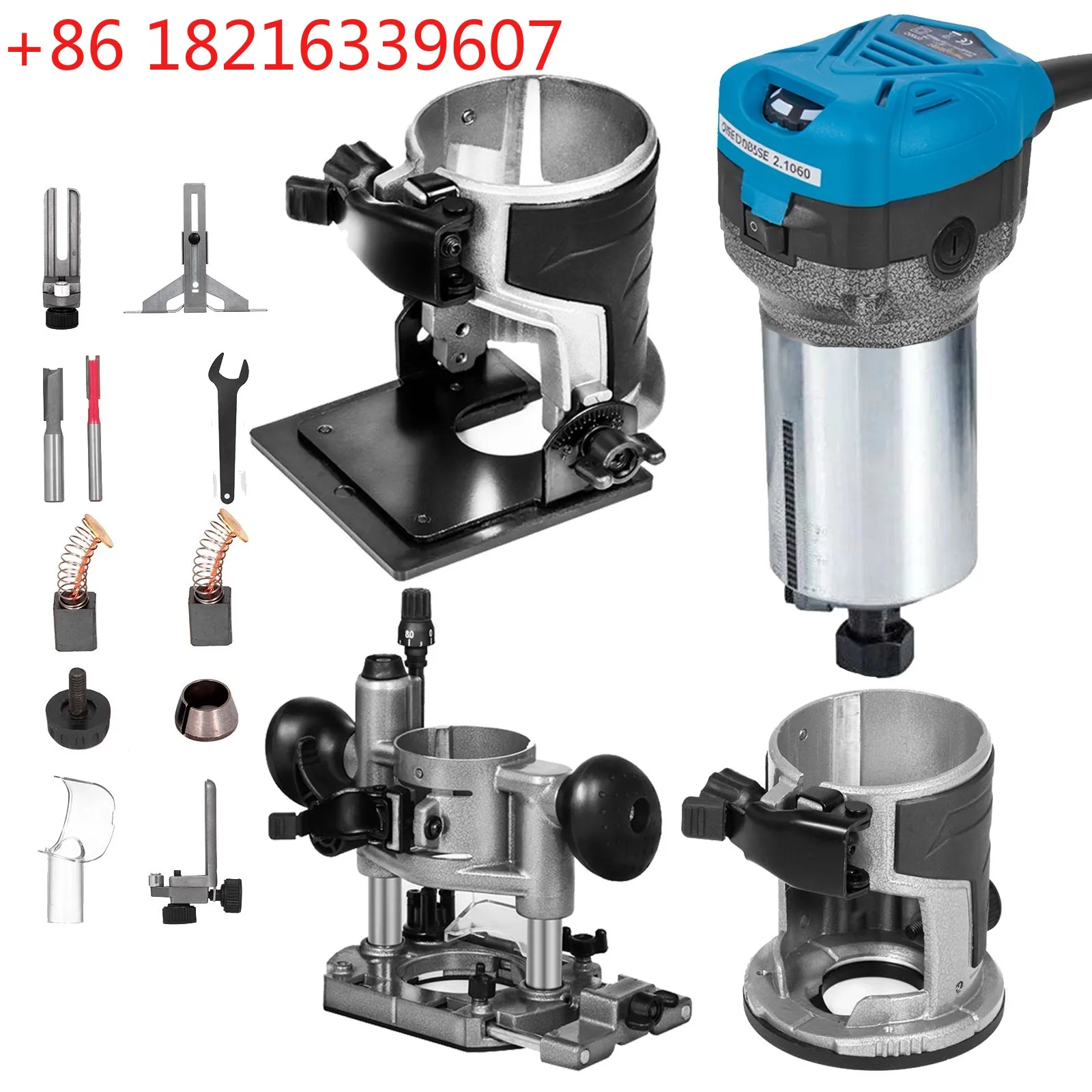 TAO  800W Soft Start Compact Router Kit Variable Speed 10000-30000Rpm with Fixed Base, Plunge Base, Tilt Base and Offse Base