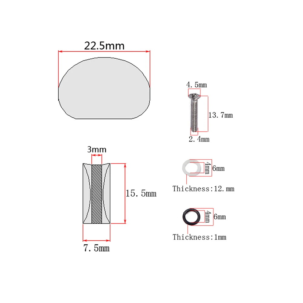 

6 pcs String Tuning Pegs 22.5Mm Metal Body Red Acrylic Button Replacement For Acoustic Guitar Machine Heads Sealed Tuners Guitar