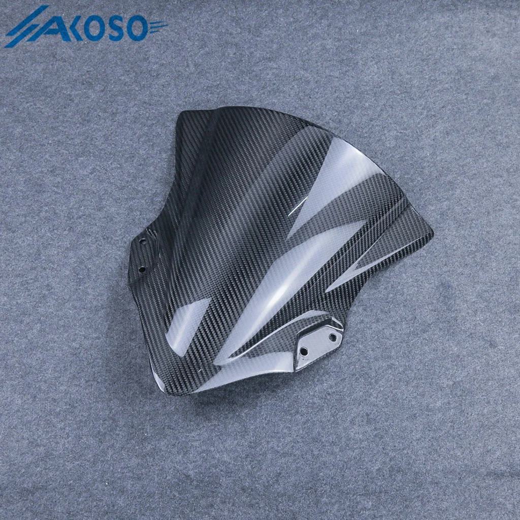 100% 3K Dry Carbon Fiber Motorcycle Accessories Windshield WindScreen Wind Deflector For Kawasaki Ninja 400 2018-2024