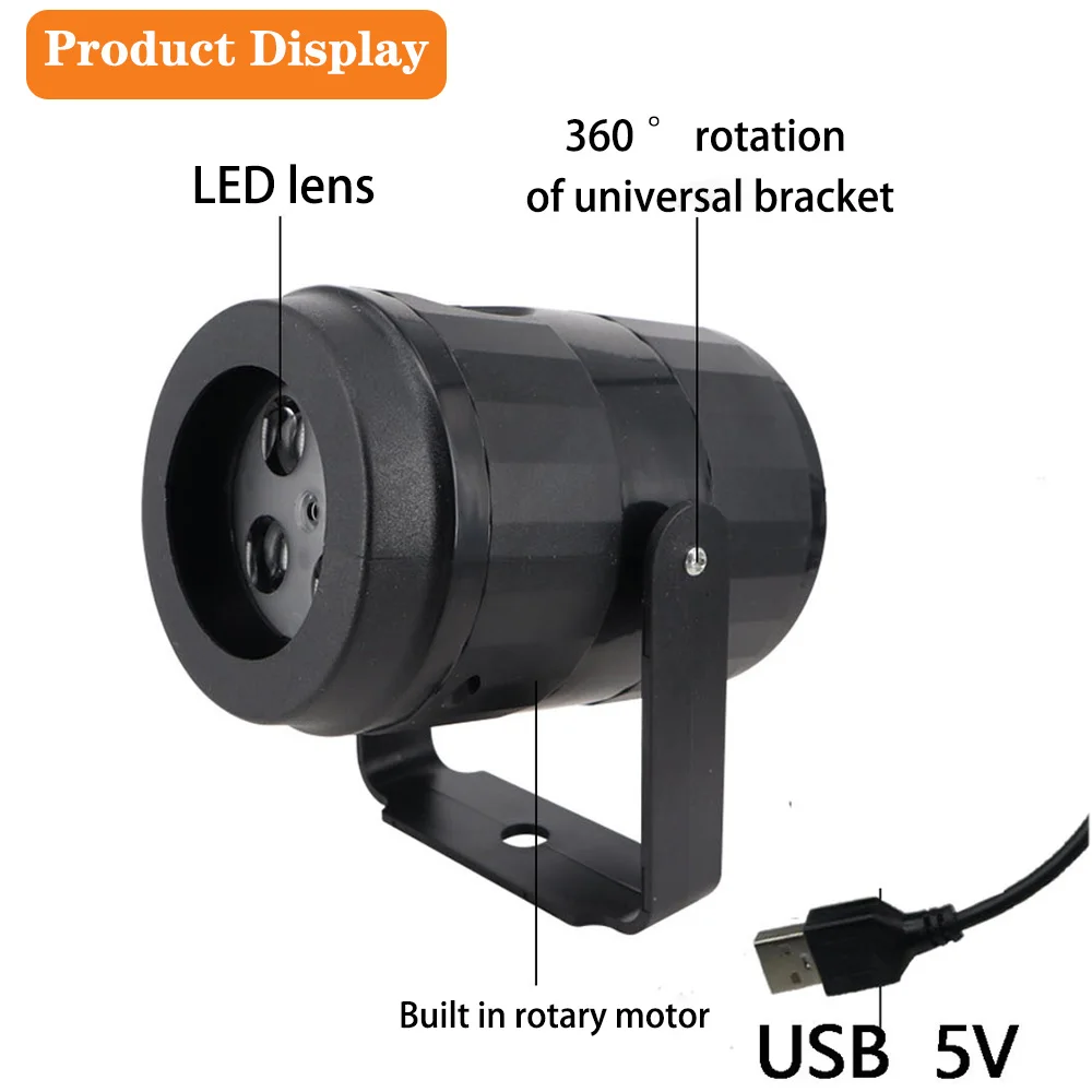 新しいクリスマスプロジェクターライト、16種類のパターン、回転式クリスマスデコレーション、屋外ホリデーLED投影ランプ、雪の結晶レーザーライト