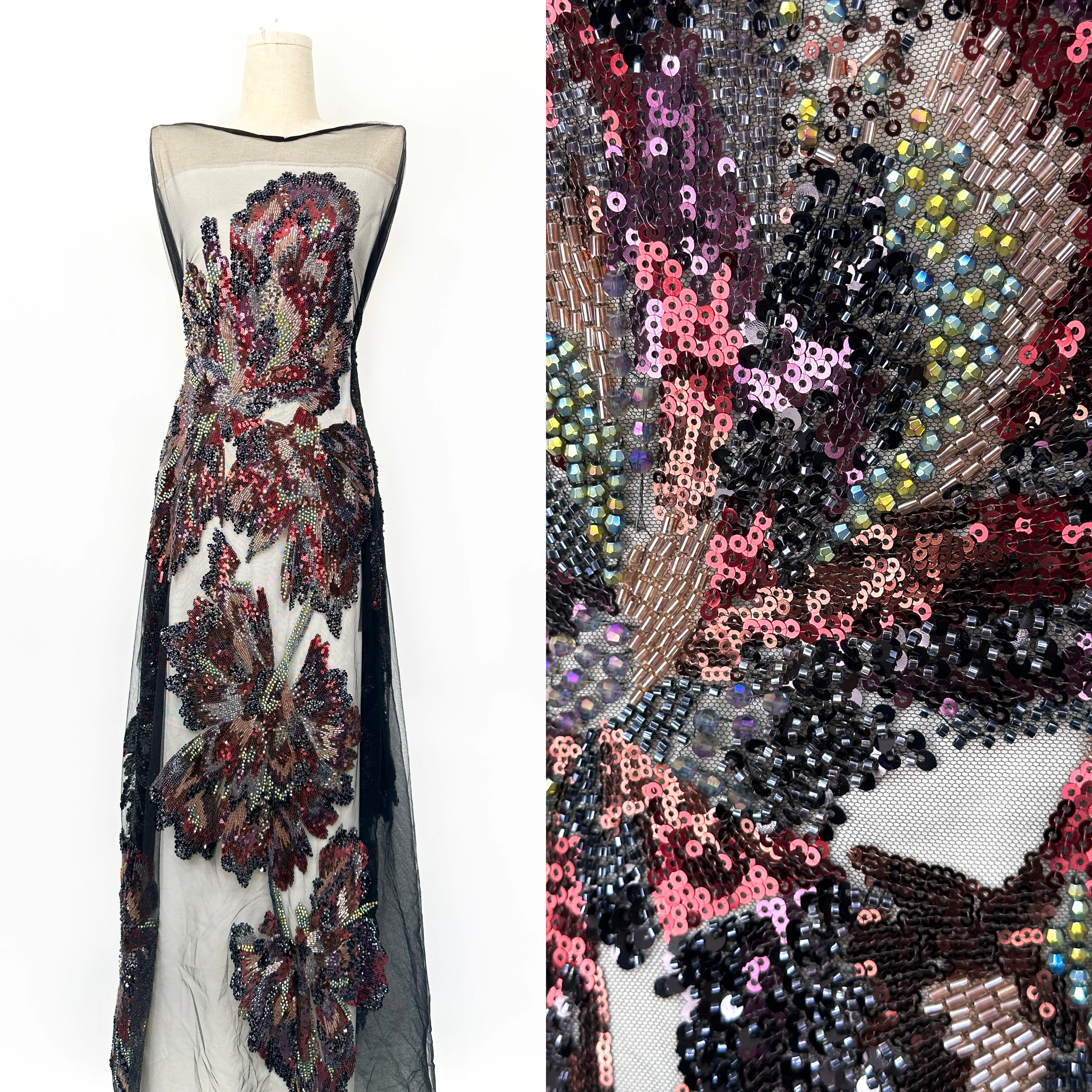 

10 комплектов, около 5 ярдов, высококачественная свадебная тюль с блестками и бисером, кружевная ткань с вышивкой, французская сетчатая кружевная роскошная свадебная ткань