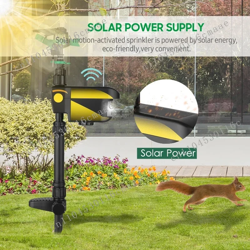 Three Time Modes, Adjustable Spray Angle and Distance, Solar Energy Movement Activate Spray, Suitable for Garden F