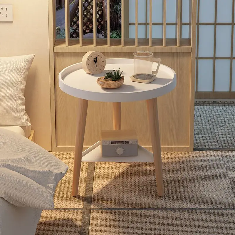 

Small - Space Round Table: Tiny Nightstand for Bedroom, Versatile Side Table for Balcony Sofa & Living Room, Simple & Stylish