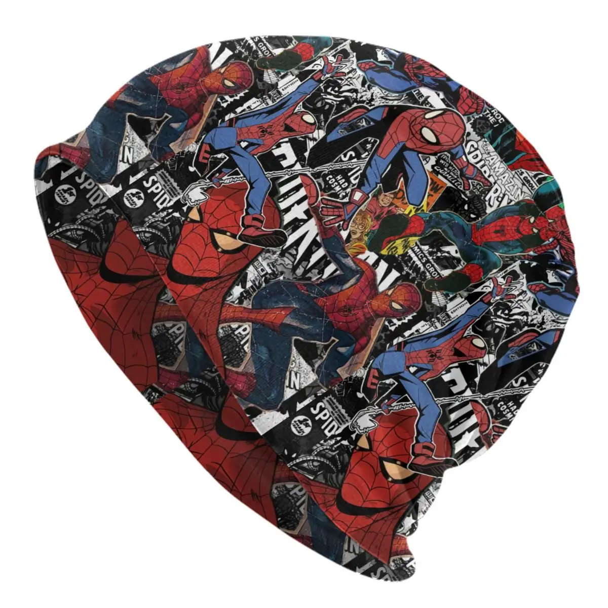 Custom Spider Man Collage Skullies Beanies Caps For Men Women Unisex Outdoor Winter Warm Knit Hat Adult Bonnet Hats