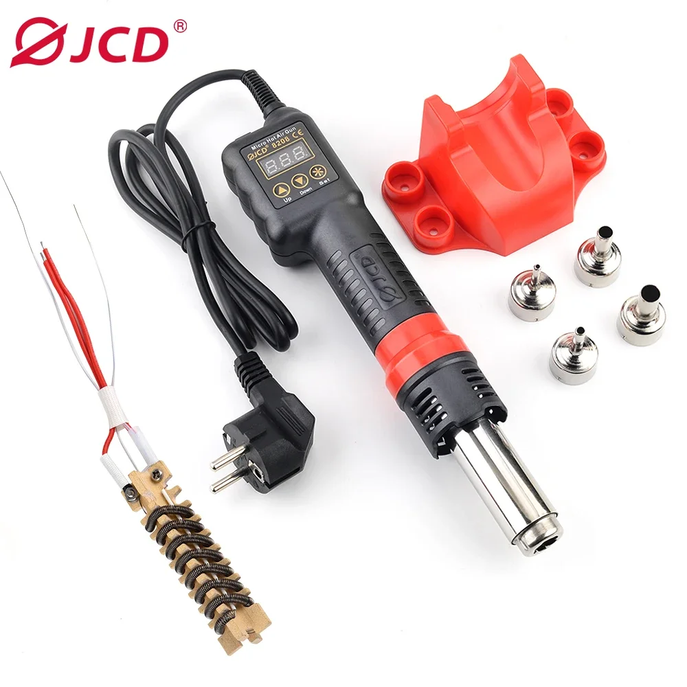 JCD 750W Micro Hot Air Gun 8208 Portable LCD Display Rework Station Heat Gun Hair Dryer Temperature Adjustable BGA Welding Tools