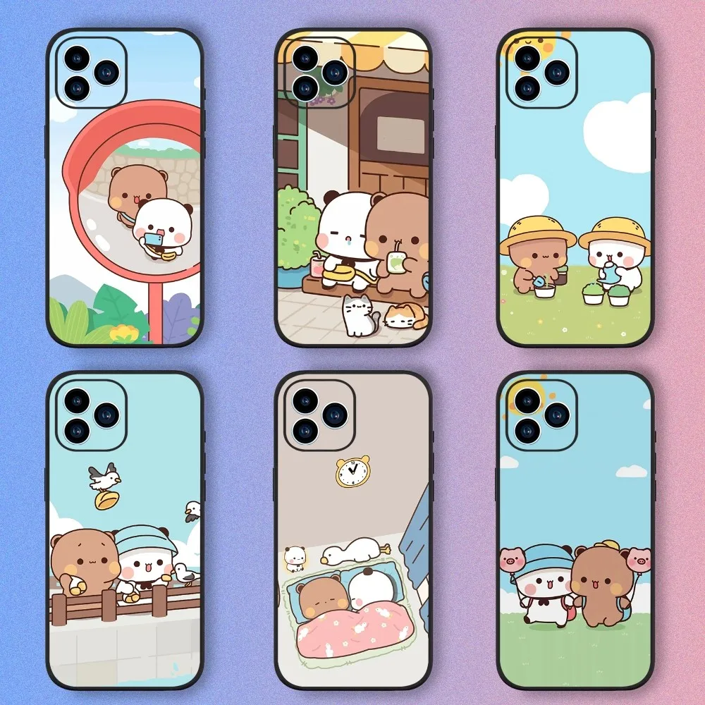 Cute BuBu DuDu Phone Case For iPhone 15,14,13,12,11,XS,XR,X,8,7,Pro,Max,Plus,mini Silicone Black Cover