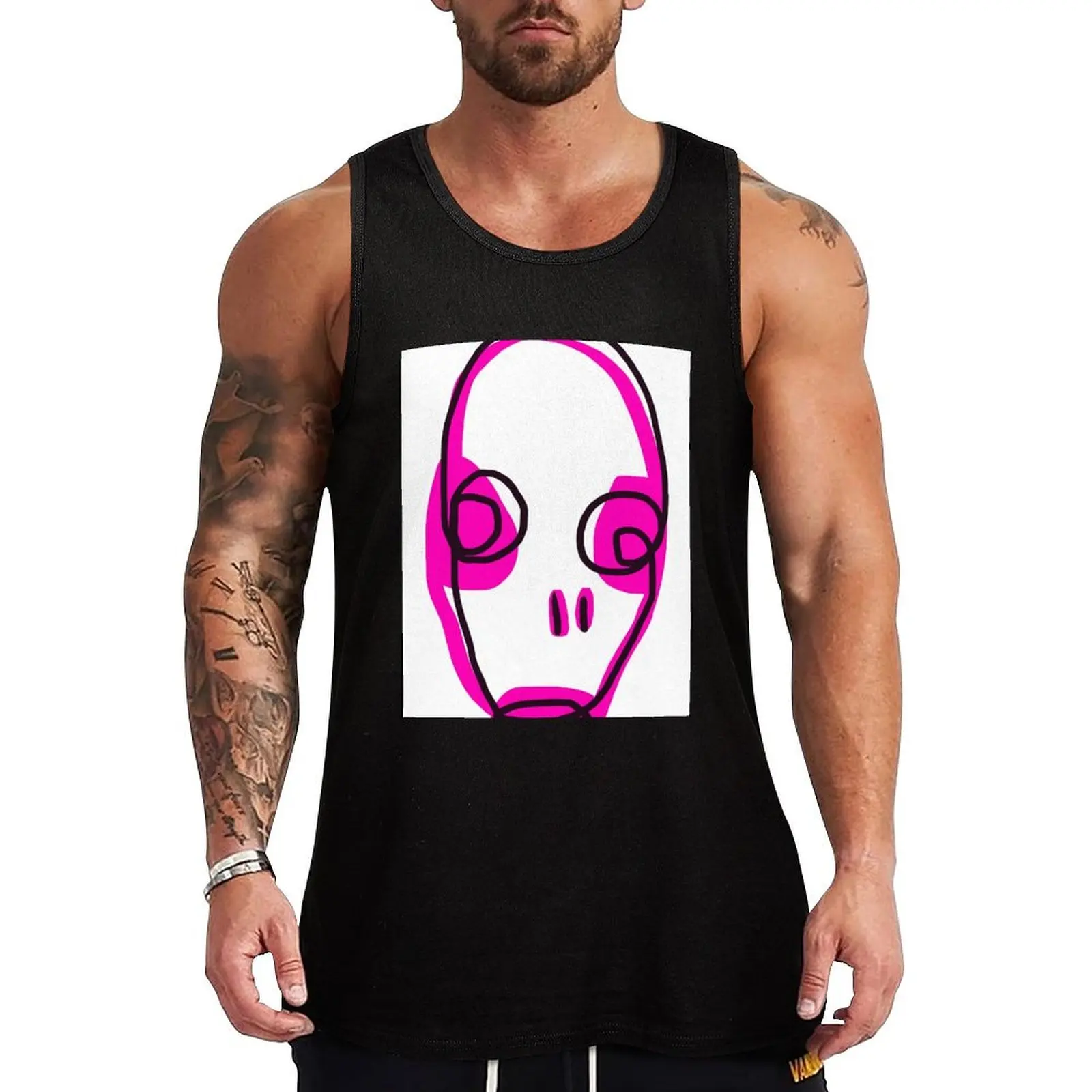 

Pink on the Inside - Hand Drawn Digital Print by ObKrux Tank Top Sweat Resistant Tank Top Moisture Wicking Gym Wear