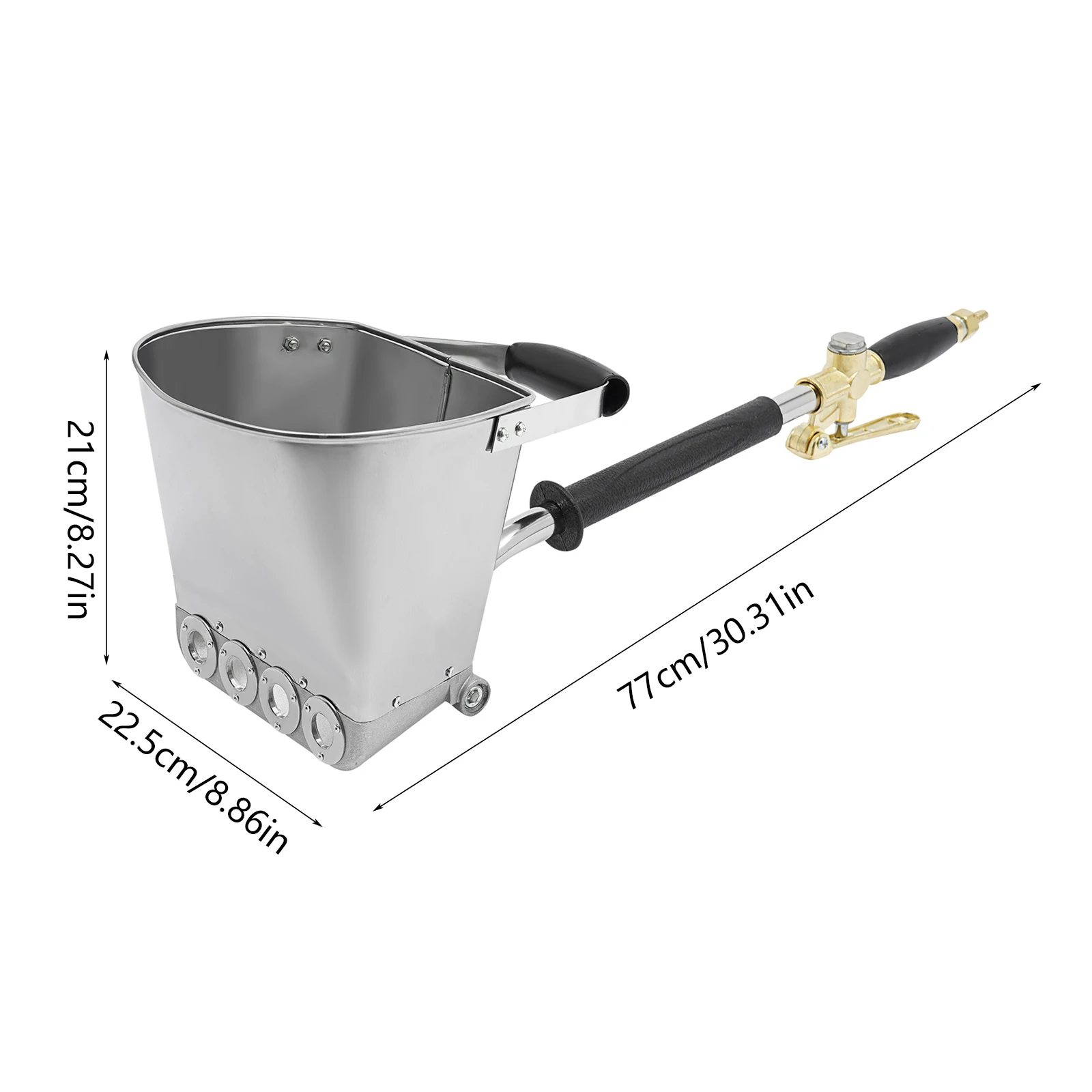 3.5L容量 4ジェット式空気圧セメントスタッコスプレーガン（サイズ：77*22.5*21cm）壁用プラスターモルタル自動エア塗装ツール