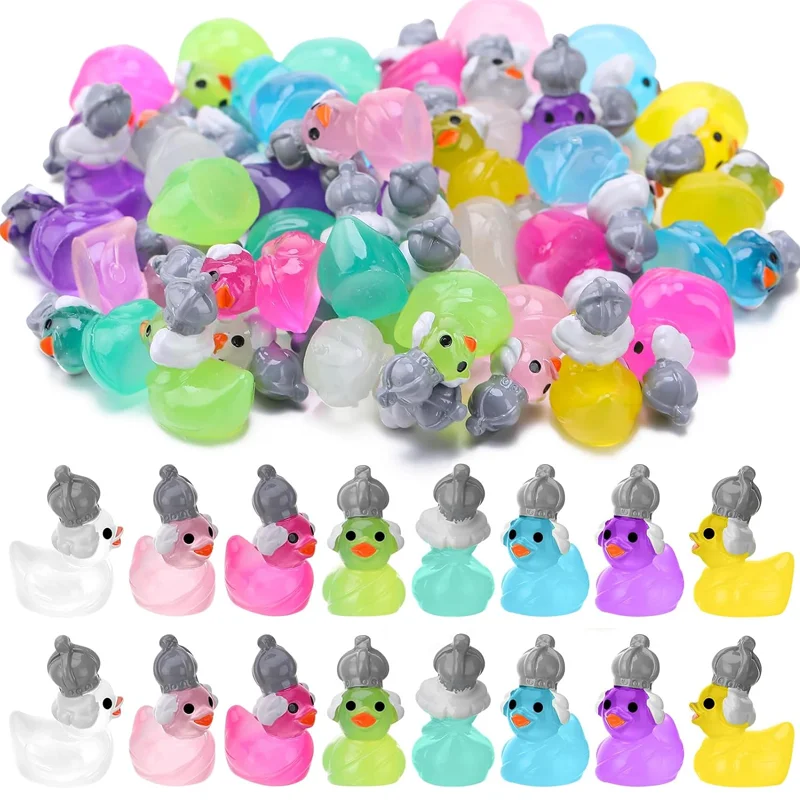 

5/10 Pcs Glow in The Dark Mini Resin Judge Ducks Miniatures Figurines, Micro Landscape Home Decoration DIY Crafts Supplies