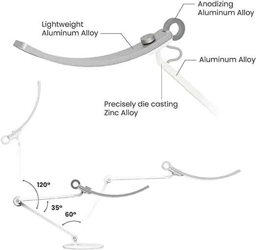 E-Reading Schreibtisch lampe Augen pflege für Home Office, Lesen, Lernen, Handwerk ultra breit, hell, dimmbar mit 13 Farbmodi